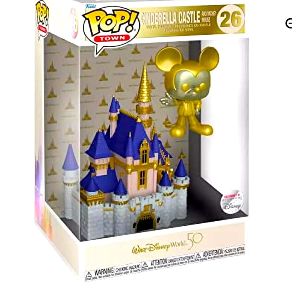 Walt Disney World 50th Celebration cinderella castle and Mickey Mouse figure